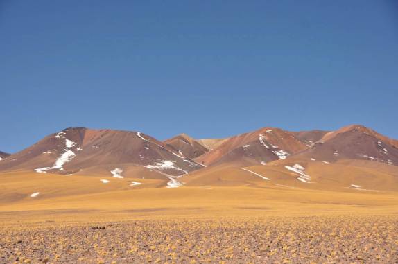 Paisagem na estrada para o Paso de San Francisco, entre Argentina e Chile